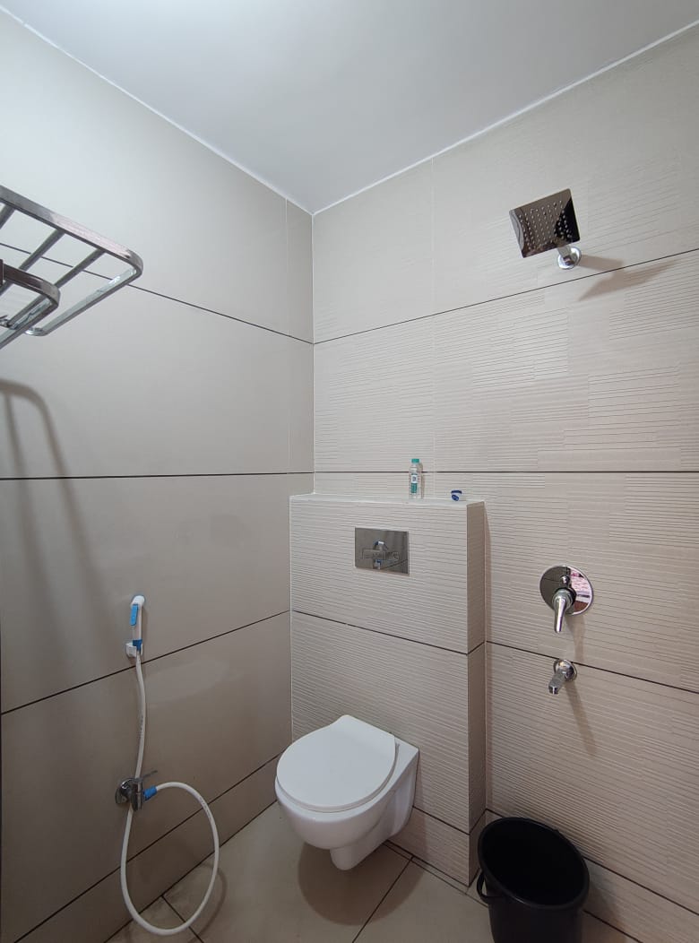 Bathroom with western toilet and shower